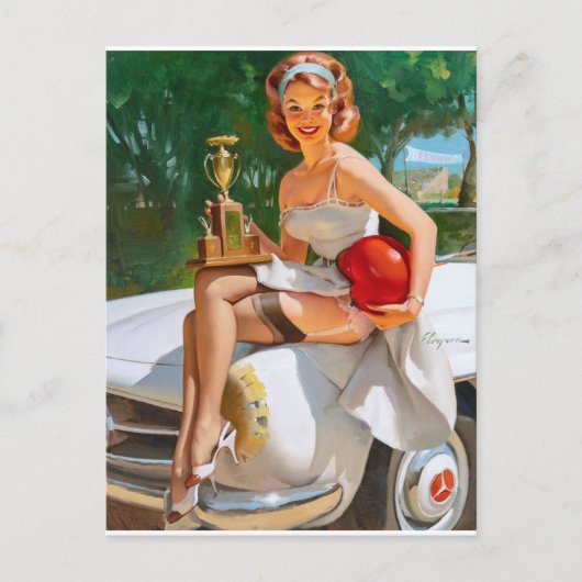 Carte Postale Champion Pin Up (Devant)