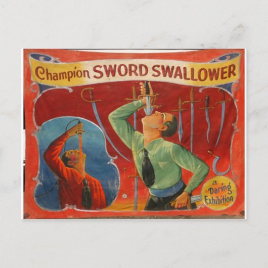 Carte Postale Champion Sword Swallower (Devant)