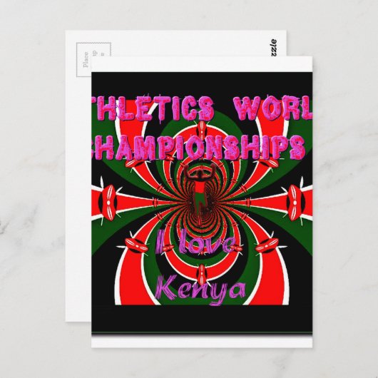 Carte Postale Championnats du monde d'athlétisme du Kenya : Drap (Devant / Derrière)