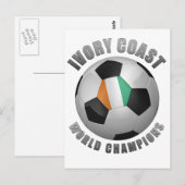 CARTE POSTALE CHAMPIONS DU FOOTBALL DE LA CÔTE D'IVOIRE (Devant / Derrière)