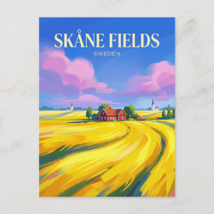 Carte Postale CHAMPS DE COLZA DE SKANE Suède