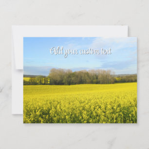 Carte Postale Champs de colza encerclent la forêt - Personnalisé