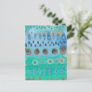 Carte Postale Champs de fleurs aquarelle art