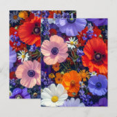 Carte Postale Champs de fleurs colorés (Devant / Derrière)