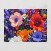 Carte Postale Champs de fleurs colorés (Dos)
