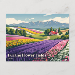 Carte Postale Champs de fleurs de Furano Japon