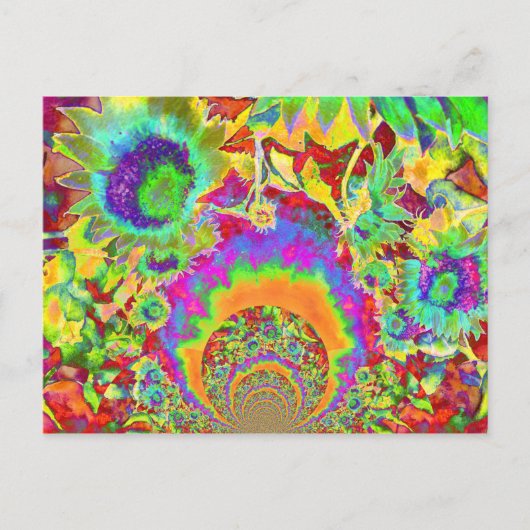 Carte Postale Champs de tournesol pour toujours - orange (Devant)