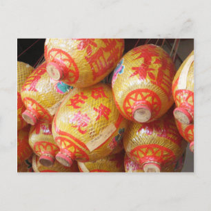 Carte Postale Chanceux Lanternes en papier chinois