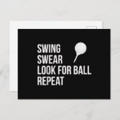 Carte Postale Chandail À Swing Chercher Balle Répéter Funny Golf (Devant / Derrière)