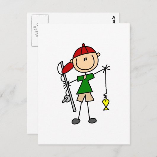 Carte Postale Chandail de pêche figure (Devant / Derrière)