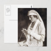 Carte Postale Chandail de tricot de soins infirmiers WWI (Devant / Derrière)