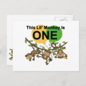 Carte Postale Chandails et cadeaux 1er anniversaire des singes (Devant / Derrière)