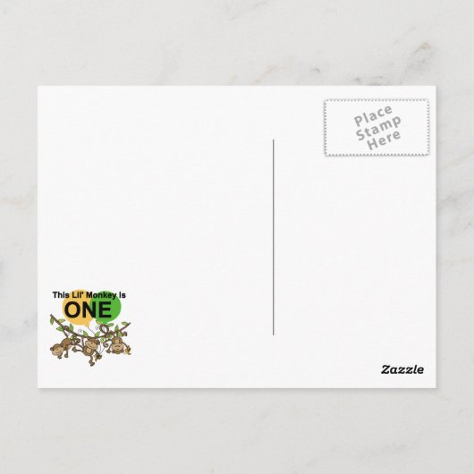 Carte Postale Chandails et cadeaux 1er anniversaire des singes (Dos)