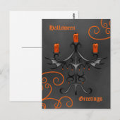 Carte Postale Chandelabre gothique Halloween (Devant / Derrière)