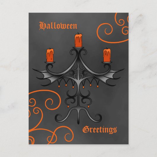 Carte Postale Chandelabre gothique Halloween (Devant)
