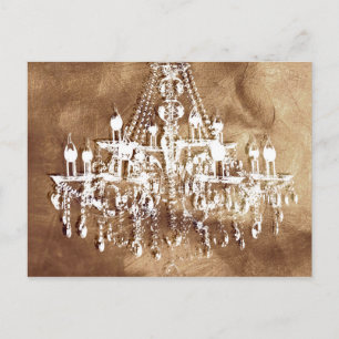 Carte Postale Chandelier Cuivre Chic