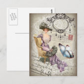 Carte Postale chandelier Vintage victorien (Devant / Derrière)