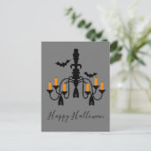 Carte Postale Chandeliers Halloween et chauves-souris (Debout devant)