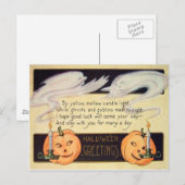 Carte Postale Chandelles Jack-o'-lantern fantôme Halloween Vinta (Devant / Derrière)