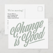 Carte Postale Change is Good Moving Faire-part Postcard (Devant / Derrière)