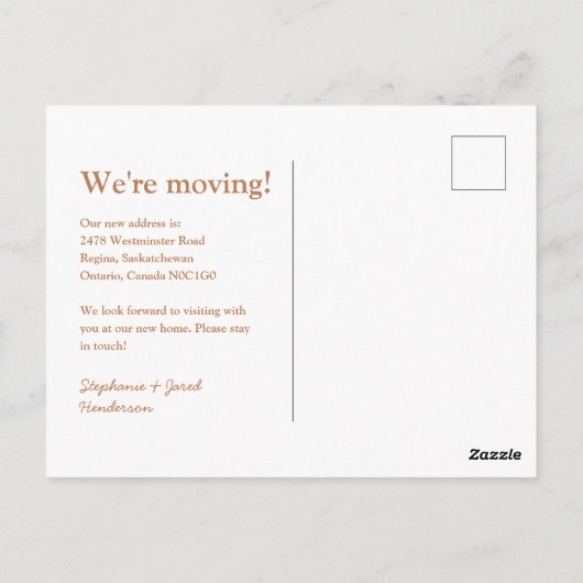 Carte Postale Change is Good Moving Faire-part Postcard (Dos)