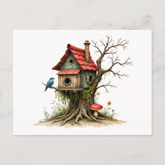Carte Postale Change of Address Charming Bird House (Devant)
