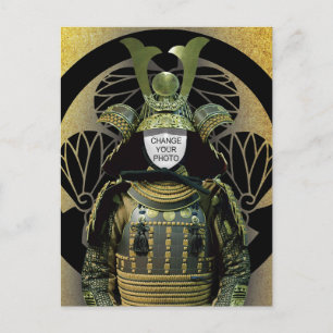 Carte Postale Changeable Votre Photo, Casque Samurai
