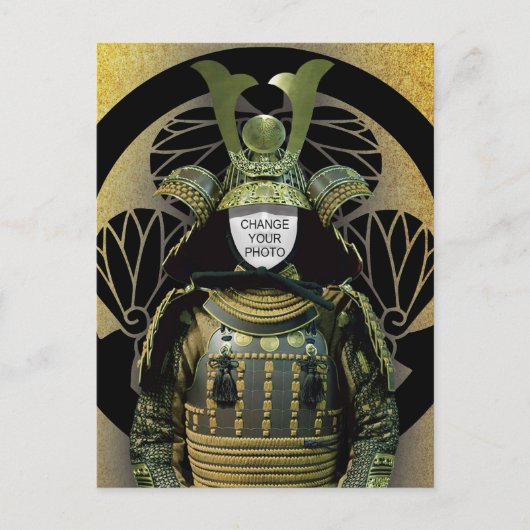 Carte Postale Changeable Votre Photo, Casque Samurai (Devant)