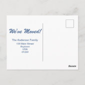 Carte Postale Changement d'adresse (Dos)