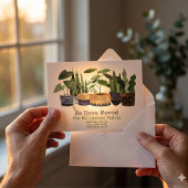 Carte Postale Changement d'adresse de plante en pot | Annonce de
