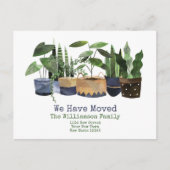 Carte Postale Changement d'adresse de plante en pot | Annonce de (Devant)