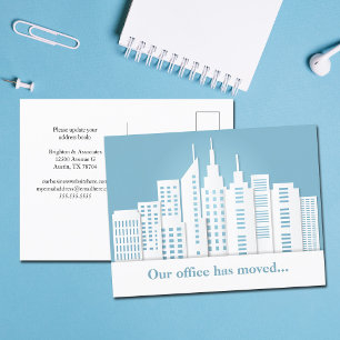 Carte Postale Changement d'adresse du bureau de déménagement Blu