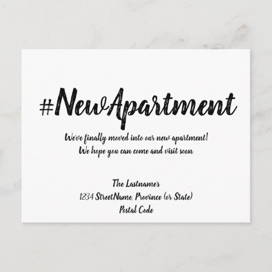 Carte Postale Changement d'adresse d'un nouvel appartement (Devant)