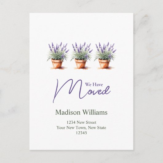 Carte Postale Changement d'adresse élégant | Annonce de déménag (Devant)