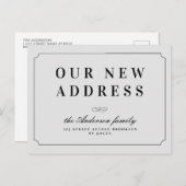 Carte Postale Changement d'adresse élégant cadre classique gris (Devant / Derrière)