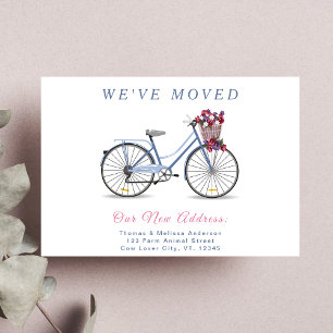 Carte Postale Changement d'adresse l Cute Flora Vélo nous avons
