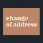 Carte Postale Changement d'adresse minimaliste de rouille<br><div class="desc">Faire-part mobile moderne minimaliste "Changement d'adresse" Carte postale en terre rouille</div>