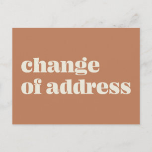 Carte Postale Changement d'adresse minimaliste de rouille 