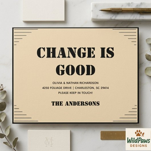 Carte Postale Changement d'adresse minimaliste moderne déménagem