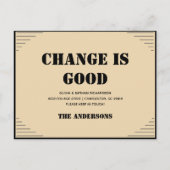 Carte Postale Changement d'adresse minimaliste moderne déménagem (Devant)