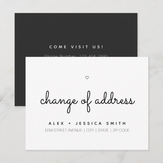 Carte Postale Changement d'adresse Nous avons déménagé Cute Simp (Devant / Derrière)