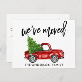 Carte Postale Changement d'adresse Script de pinceau Arbre de ca (Devant / Derrière)