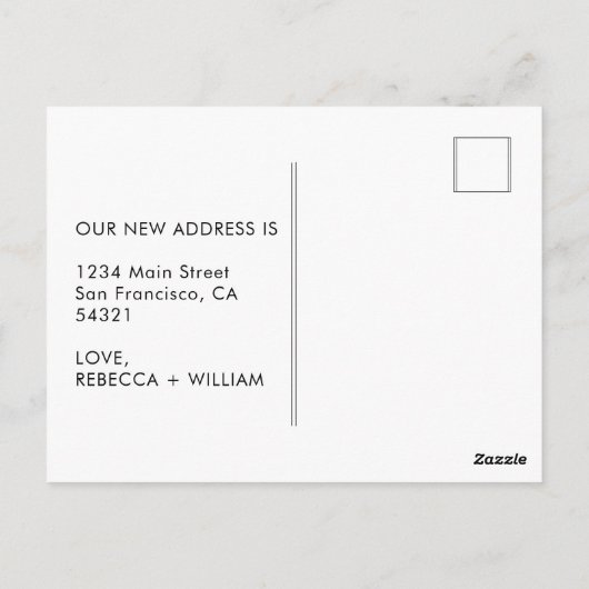 Carte Postale Changement d'adresse Script manuscrit moderne (Dos)