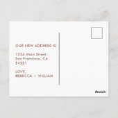 Carte Postale Changement D'Adresse Script Moderne Terracotta (Dos)