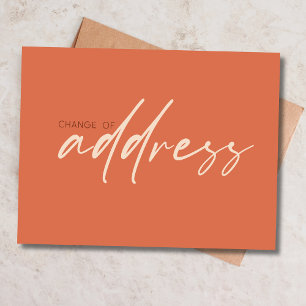 Carte Postale Changement D'Adresse Script Moderne Terracotta