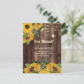 Carte Postale Changement d'adresse Tournesols à cordes lumières  (Debout devant)