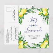 Carte Postale Changement de date de Baby Shower Lemons Blossom V (Devant / Derrière)