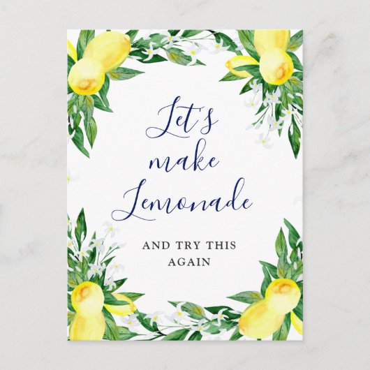 Carte Postale Changement de date de Baby Shower Lemons Blossom V (Devant)