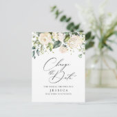 Carte Postale Changement de date de douche nuptiale Fleurs roses (Debout devant)