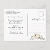 Carte Postale Changement de date de douche nuptiale Fleurs roses (Dos)